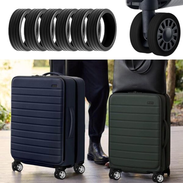 OXYGLOBE 10pcs Trolley Wheel Cover Luggage Wheel Silicone Protector Cover,Portable Travel Luggage Wheels Covers Suitcase Wheel Cover Silicone Silicone Luggage Wheel Protector Covers(Black). - Image 6
