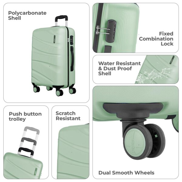 Safari Persia 8 Wheels 65cm Medium Checkin Trolley Bag Hard case Polycarbonate 360 Degree Wheeling System Luggage, Travel Bag, Suitcase for Travel, Trolley Bags for Travel, Jade Green - Image 3