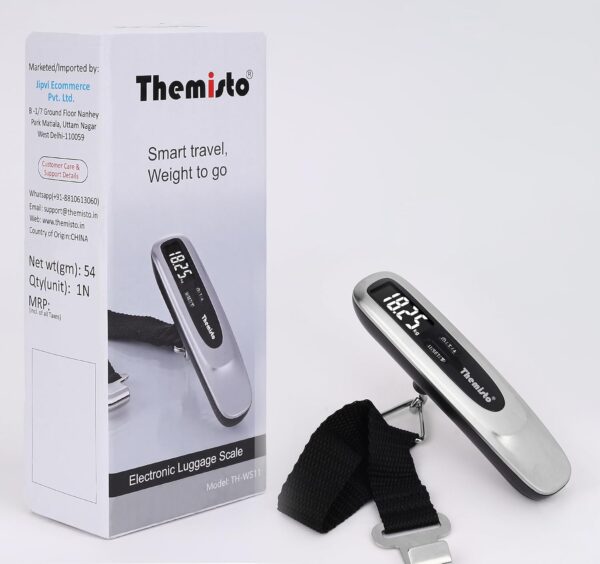 Themisto TH-WS11 Digital Luggage Scale with Target Value Setting (50kg), Silver - Image 9