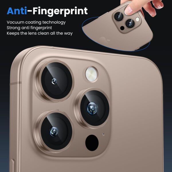 Lensarmor® Compatible for Desert Titanium Iphone 16 Pro Camera Lens Protector - Iphone 16 Pro Max Camera Lens Protector - 9H Hardness, Camera Protector Iphone 16 Pro - Iphone 16 Pro Lens Protector - Image 5