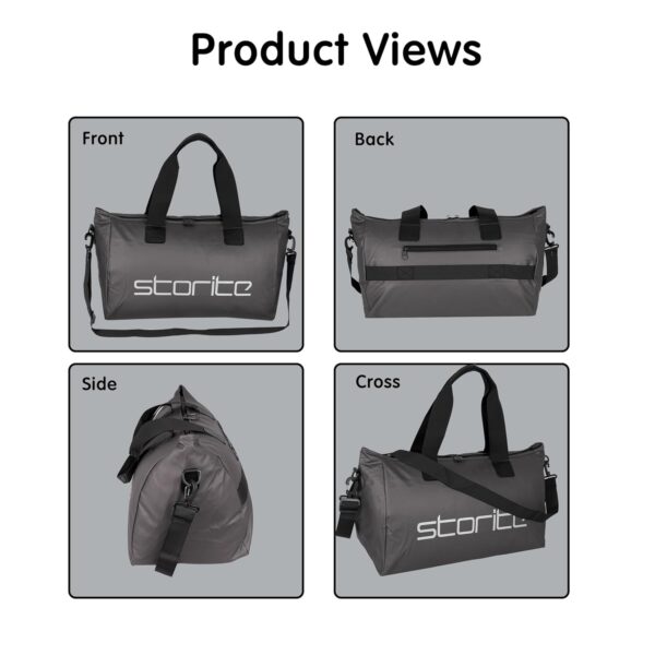 Storite Nylon 51 Cm Luggage Travel Duffle Bag for Women, Shoulder Bag with Wet Pocket Weekender Overnight Luggage Bag, Trendy and Stylish Bag (Shiny Grey 51 x 21 x 33 cm) - Image 6
