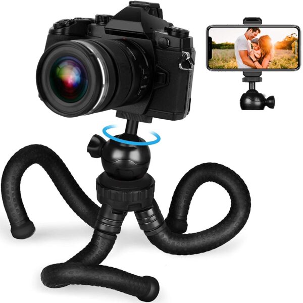 Adofys Flexible Gorillapod Tripod with 360° Rotating Ball Head Tripod for All DSLR Cameras(Max Load 1.5 kgs) & Mobile Phones + Free Heavy Duty Mobile Holder - Image 2