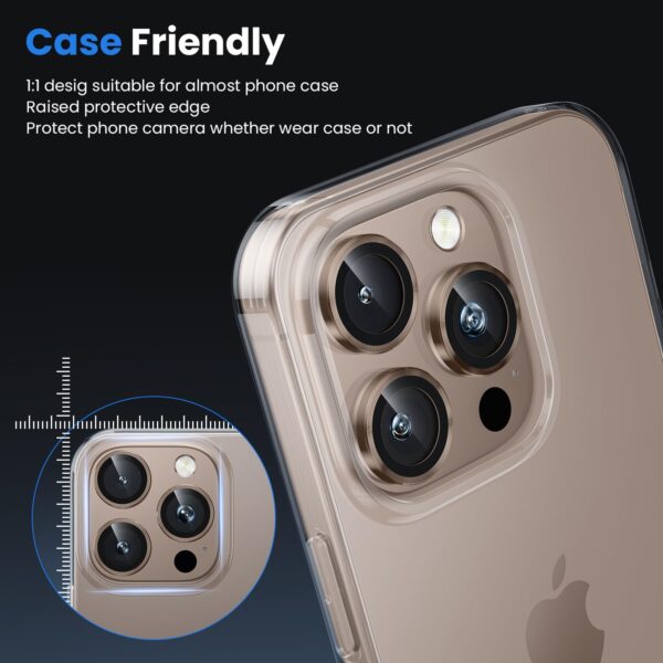 Lensarmor® Compatible for Desert Titanium Iphone 16 Pro Camera Lens Protector - Iphone 16 Pro Max Camera Lens Protector - 9H Hardness, Camera Protector Iphone 16 Pro - Iphone 16 Pro Lens Protector - Image 7