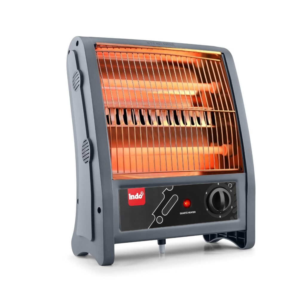 Indo 400/800 Watts 2 rod Room heater ZOLTA | 2 heat settings | Low power consumption| Quartz Room Heater| Quick heating| Knob Control| 2 Years Warranty | Green