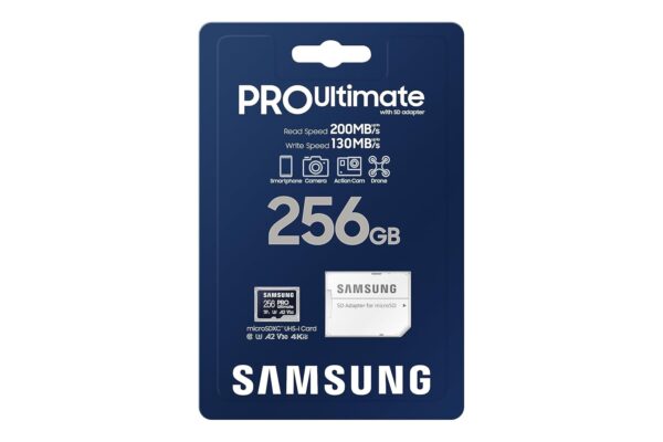 SAMSUNG PRO Ultimate microSD Memory Card + Adapter, 256GB microSDXC, Up to 200 MB/s, 4K UHD, UHS-I, Class 10, U3,V30, A2 for Action Camera, Drone, Gaming, Phones, Tablets, MB-MY256SA/WW - Image 9