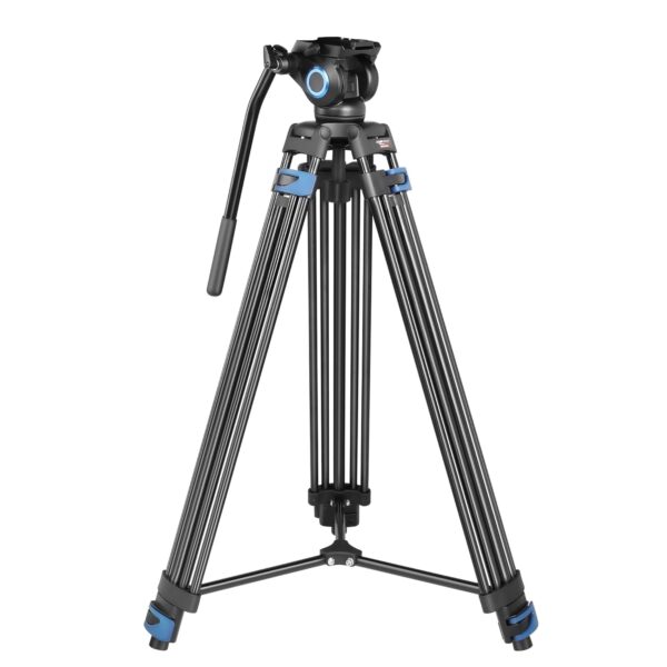 DIGITEK® (DPTR 605 VD) 183cm Heavy Duty Tripod with 2 Way Pan Head & Bubble Head, 6 Feet Max Height, 20kg Max Load, Rubberized Legs, Quick Release Head for Digital Video Cameras & GoPro Devices - Image 2