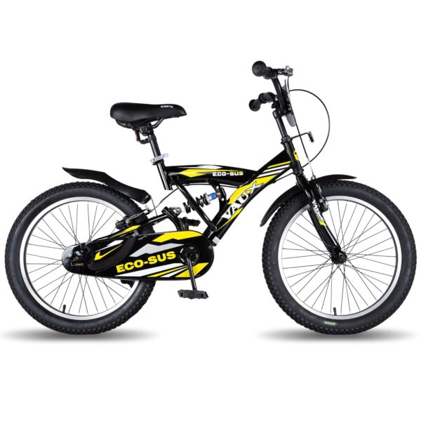 Vaux Eco-Sus 20" Black Kids Sports Bicycle. Ideal for Cyclist with Height (3'11" - 4'3"). Simple and Easy to Assemble.