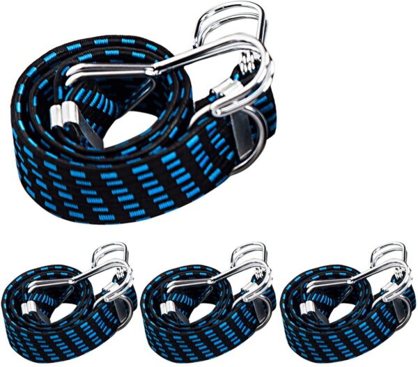 STHIRA® 4Pcs Luggage Strap for Motorcycle Bike with Metal Hooks, 3.3ft High Elasticity Bungee Cord Elastic Rope for Cargo Travel Packaging - Image 2