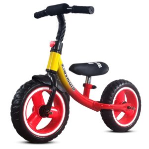 Kidsmate Glider Balance Bike for Kids | Lightweight, Durable Balancing Cycle for Boys & Girls | Adjustable Seat & Pedal-Free Toddler Bike with EVA Tires | Ideal First Bike for Ages 1-4Y (Red)