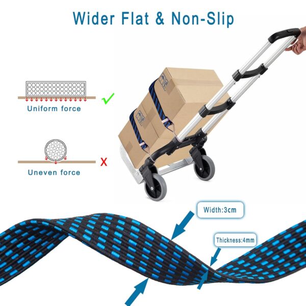 STHIRA® 4Pcs Luggage Strap for Motorcycle Bike with Metal Hooks, 3.3ft High Elasticity Bungee Cord Elastic Rope for Cargo Travel Packaging - Image 3