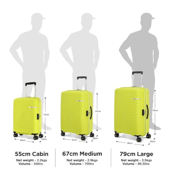American Tourister Liftoff 79 CM Large Check-in Polypropylene (PP) Hard 8 Wheels Spinner Luggage/Suitcase/Trolley Bag for Travel (Apple Green) - Image 5
