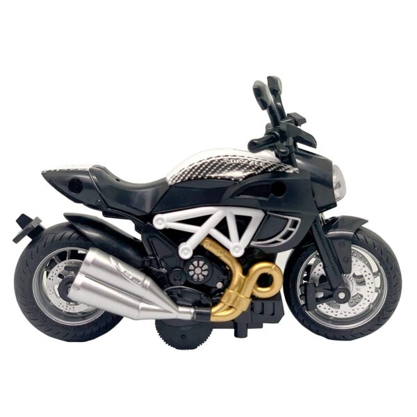 PLUSPOINT Diecast Motorcycle Toy - Dazzle White | Pull Back Bike Scale Model Racing Toy | Alloy Simulation Vehicle Superbike | for Kids Play, Adults and Car Dashboard | Perfect for Birthday Gift - Image 3