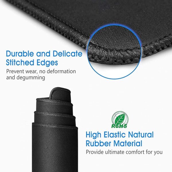 Storite 900x400x2mm Extended Gaming Mouse Pad for Laptop/Computer with Stitched Embroidery Edges and Water Resistance Coating Natural Non Slippery Rubber Base Mousepad Desk Mat - Black - Image 4