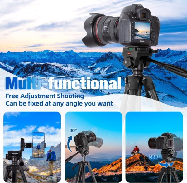 SKYCELL Tripod Stand for Mobile Phone and DSLR Camera for Best Video Recording Shoot 360 Rotaion 61 Inch (5 Feet) Suitable for iPhone - Image 3