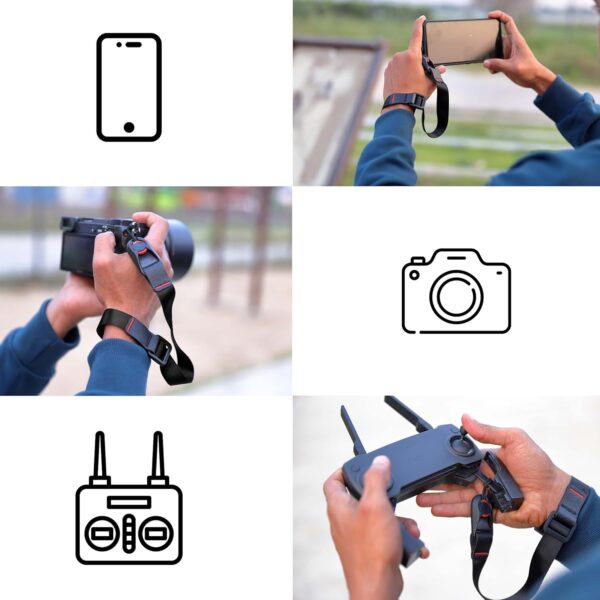 BLACKPIXEL Glide mini black strap with wristlink for cameras and drones|3in1 style (neck,sling,shoulder)|Adjustable (1450-830mm) - Image 4