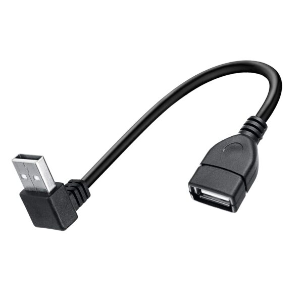Storite 15CM USB 2.0 Extension Cable USB Male to Female Converter Adapter Extender Cord Up Angle - Black - Image 2