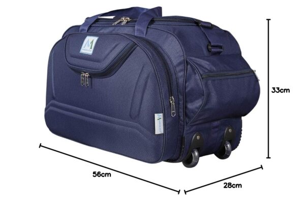 M MEDLER Epoch Nylon 55 litres Waterproof Strolley Duffle Bag- 2 Wheels - Luggage Bag - (Navy Blue) - Image 9