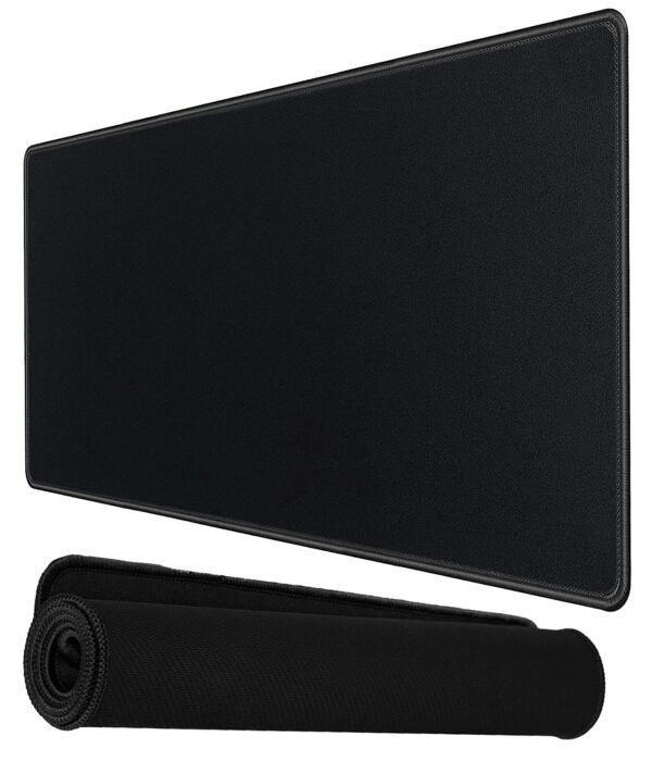 Storite 900x400x2mm Extended Gaming Mouse Pad for Laptop/Computer with Stitched Embroidery Edges and Water Resistance Coating Natural Non Slippery Rubber Base Mousepad Desk Mat - Black - Image 2