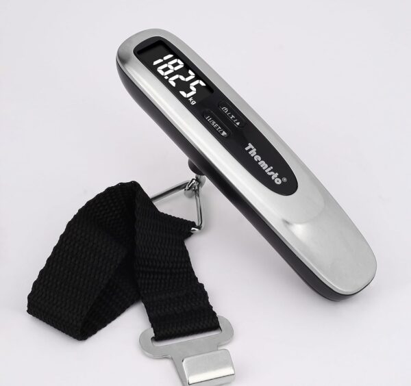 Themisto TH-WS11 Digital Luggage Scale with Target Value Setting (50kg), Silver - Image 2