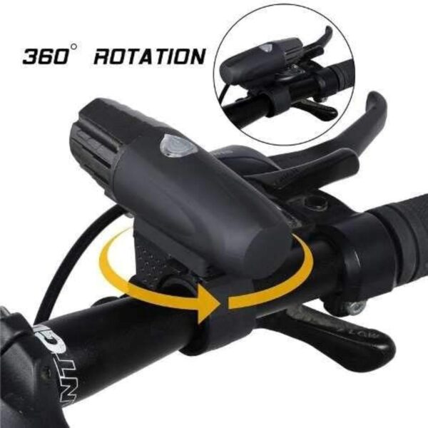 FABSPORTS USB Rechargeable Bike Headlight/Front Light with 360 Degree Rotation, Easy Installation & IP65 Waterproof, for Kids Men Women Safe Cycling at Night - Image 2
