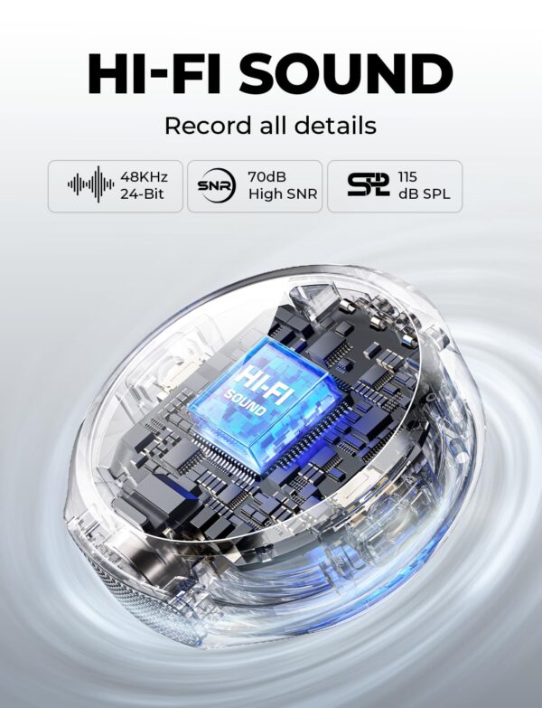 Hollyland Lark M2 Wireless Microphone for iPhone/Android/Camera/USB-C/Plug, 48KHz 24Bit, 1000ft Range, Noise Cancellation, 30H Battery for YouTube Video Recording, Streaming - Image 6