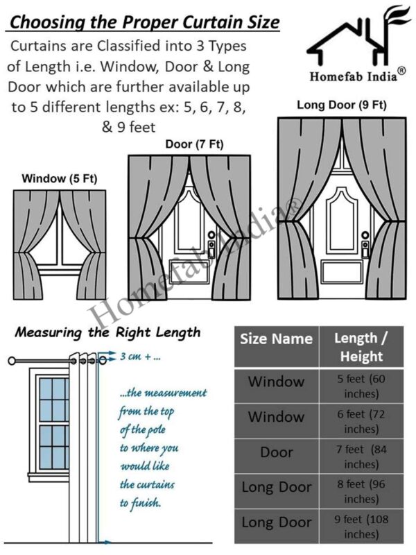 Homefab India Pack of 2 Royal Silky Cream Door Curtains with Stainless Steel Eyelets - 7 feet - Image 5