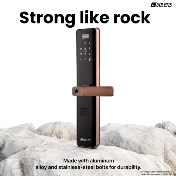 Golens X33 Pro Smart Door Lock Digital Door Lock 6-Way Unlocking | WiFi | Fingerprint | Password | RFID Access Card | Mobile App | Physical Key | OTP Access | Passage Mode (No Extra Gateway Required) - Image 5