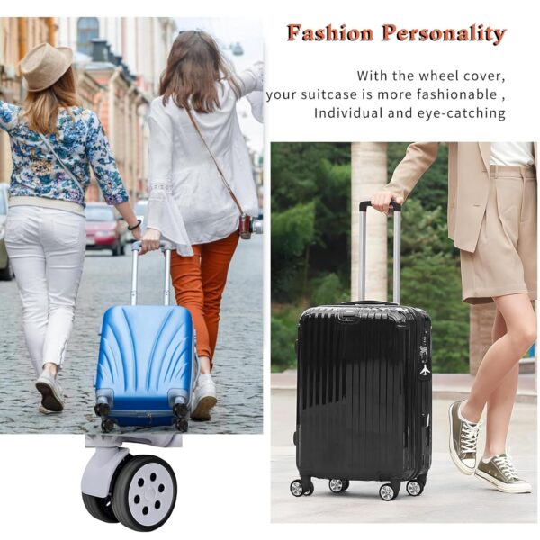 OXYGLOBE 10pcs Trolley Wheel Cover Luggage Wheel Silicone Protector Cover,Portable Travel Luggage Wheels Covers Suitcase Wheel Cover Silicone Silicone Luggage Wheel Protector Covers(Black). - Image 7