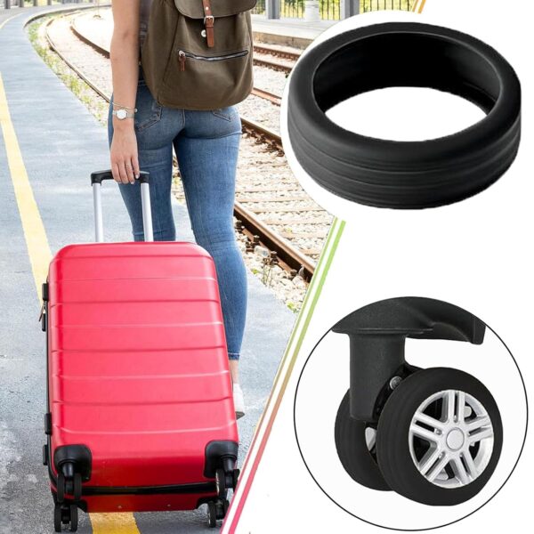 OXYGLOBE 10pcs Trolley Wheel Cover Luggage Wheel Silicone Protector Cover,Portable Travel Luggage Wheels Covers Suitcase Wheel Cover Silicone Silicone Luggage Wheel Protector Covers(Black). - Image 4