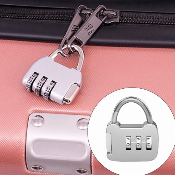 3 PCS Number Lock, Small Combination Padlock 3 Digit Number TSA Locks for Luggage, Gym Lock Locker Number Locks for Door Travel Suitcases Small Lock Case Luggage Case Luggage Pantries cabinets. - Image 8