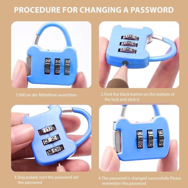 3 PCS Number Lock, Small Combination Padlock 3 Digit Number TSA Locks for Luggage, Gym Lock Locker Number Locks for Door Travel Suitcases Small Lock Case Luggage Case Luggage Pantries cabinets. - Image 4