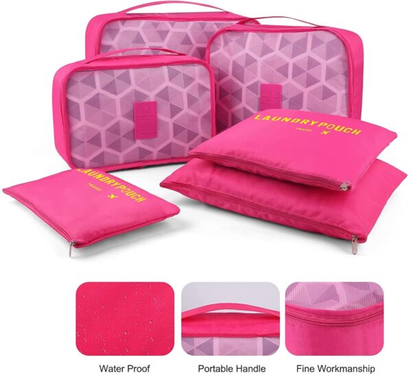 House Of Quirk 6Pcs/1Set Travel Storage Bag Storage Clothes Bag Luggage Case Bag Suitcase Underwear Organizer Make Up Organizer Bag(Polyester) - Image 3