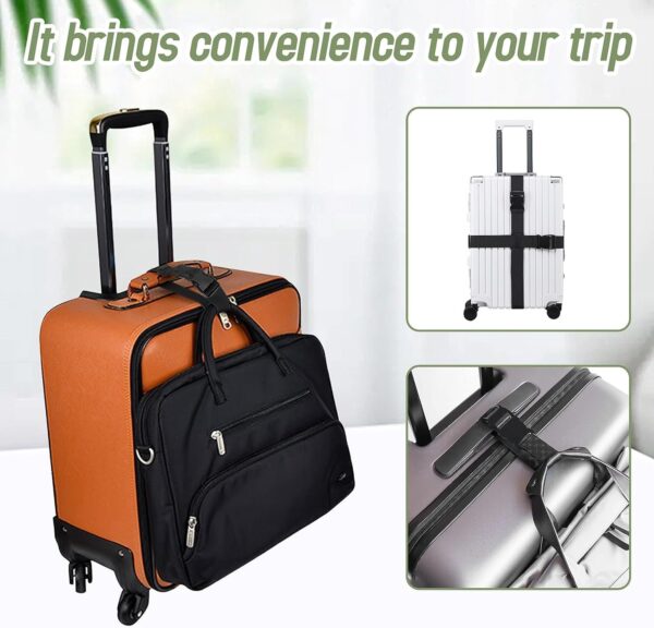 Icony Luggage Strap (2"X6.5FEET Color) + 1 ADD ON BAGAGGE Belt(1"X20" Black) with Quick Release Buckle Adjustable, Premium Accessory for Travel Bag Closure Bright Colors (3PACK, Turquoise) - Image 3