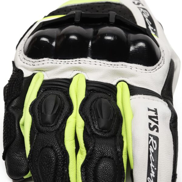 TVS Racing Race Riding Gloves for Men-Thermo-Plastic Rubber Protected, Touch Screen Compatible, & Visor Wiper Fingertips-Premium Bike Gloves for Off Roads (Black & Neon-M) - Image 6