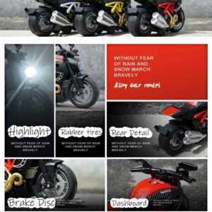 PLUSPOINT Diecast Motorcycle Toy – Dazzle White | Pull Back Bike Scale Model Racing Toy | Alloy Simulation Vehicle Superbike | for Kids Play, Adults and Car Dashboard | Perfect for Birthday Gift