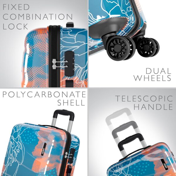 Safari Plastic Serene Hardside Suitcase, Lightweight And Scratch Resistant, Fixed Combination Lock, 360 Degree Dual Wheels, Telescopic Handle, Check-In Luggage Trolley Bag, Large, 75Cm - Image 5