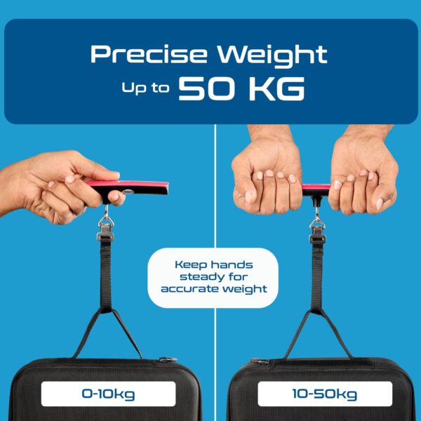 Ceptics weight machine for luggage weighing scale, luggage weighing scale capable capacity up to 50 Kg, weighing machine for luggage with LCD display luggage scale for bags, home, shop - PINK - Image 8