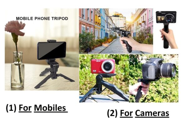 HOLD UP Photography Mobile Holder Mini Tripod Camera Stand with Horizontal & Vertical Rotation | for Vlogging, Video Shooting, YouTube etc Compatible with All Mobile Phones, Action GoPro Cameras DSLR - Image 6