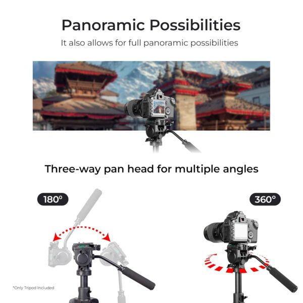 DIGITEK® (DPTR 895VD) 195 CM Tripod Cum Monopod with Aluminum Alloy & Multipurpose Head, 3-Way Head, Lightweight 590MM Folded with Carry Bag, Max Load 5Kg, Ideal for DSLR, DV Camera's - Image 7