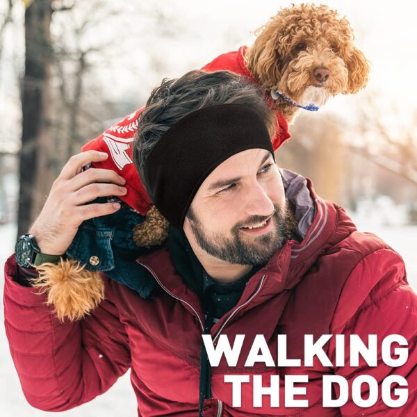 Fleece Ear Warmers/Muffs Headband for Men & Women Kids Perfect for Winter Running Yoga Skiing Work Out Riding Bike in Cold and Freezing Days - Image 2