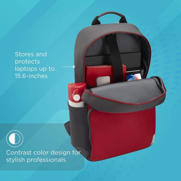 Lenovo 39.63cm (15.6") Executive Red Backpack; Made in India, Water-resistant; Travel, School, Office friendly; Vented & well-padded back panel with luggage strap; Padded adjustable shoulder straps - Image 3