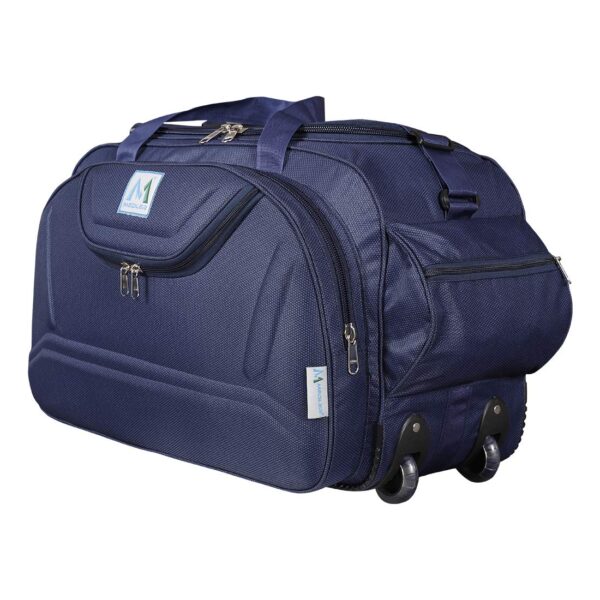 M MEDLER Epoch Nylon 55 litres Waterproof Strolley Duffle Bag- 2 Wheels - Luggage Bag - (Navy Blue) - Image 2