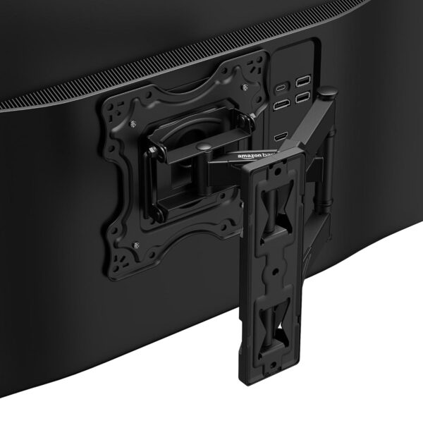 Amazon Basics Wall Mount for 32 to 55 inch TV with 6-Way Swivel Tilt | Full Motion Cantilever for LED, LCD, Plasma TV | Six-Way Precision Adjustments | Effortless Setup & Modern Minimalism (Black) - Image 6