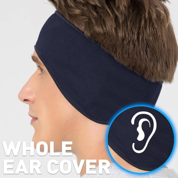 Fleece Ear Warmers/Muffs Headband for Men & Women Kids Perfect for Winter Running Yoga Skiing Work Out Riding Bike in Cold and Freezing Days - Image 3