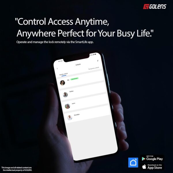 Golens X33 Pro Smart Door Lock Digital Door Lock 6-Way Unlocking | WiFi | Fingerprint | Password | RFID Access Card | Mobile App | Physical Key | OTP Access | Passage Mode (No Extra Gateway Required) - Image 6