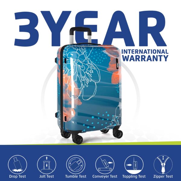 Safari Plastic Serene Hardside Suitcase, Lightweight And Scratch Resistant, Fixed Combination Lock, 360 Degree Dual Wheels, Telescopic Handle, Check-In Luggage Trolley Bag, Large, 75Cm - Image 6