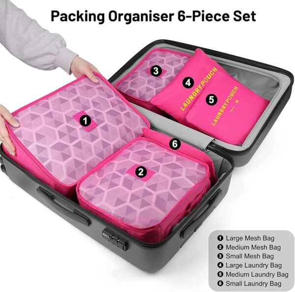 House Of Quirk 6Pcs/1Set Travel Storage Bag Storage Clothes Bag Luggage Case Bag Suitcase Underwear Organizer Make Up Organizer Bag(Polyester) - Image 6