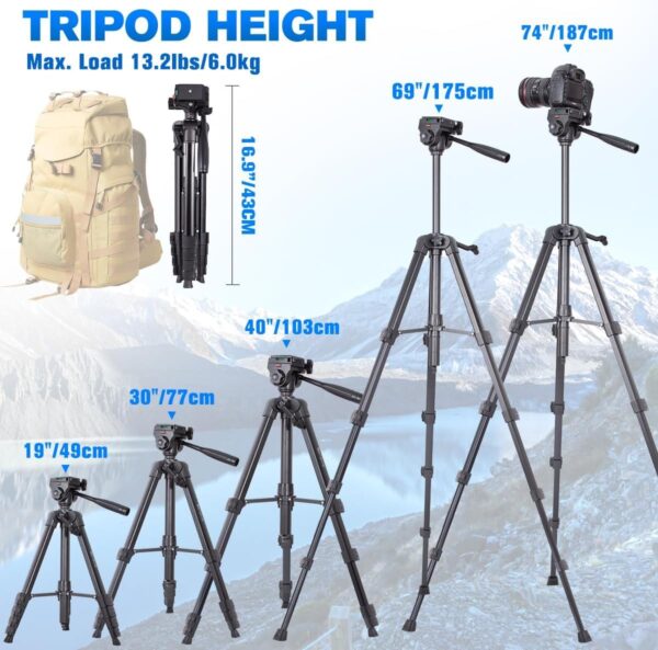 SKYCELL Tripod Stand for Mobile Phone and DSLR Camera for Best Video Recording Shoot 360 Rotaion 61 Inch (5 Feet) Suitable for iPhone - Image 7