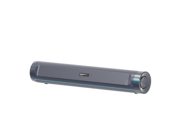 amazon basics SB25R 25W Bluetooth Soundbar with 3600 mAh Battery | 2X Bass | Up to 10 hrs of Playback | Blue LED Lights | Bluetooth 5.3, Aux & USB Connectivity (Slate Grey) - Image 2