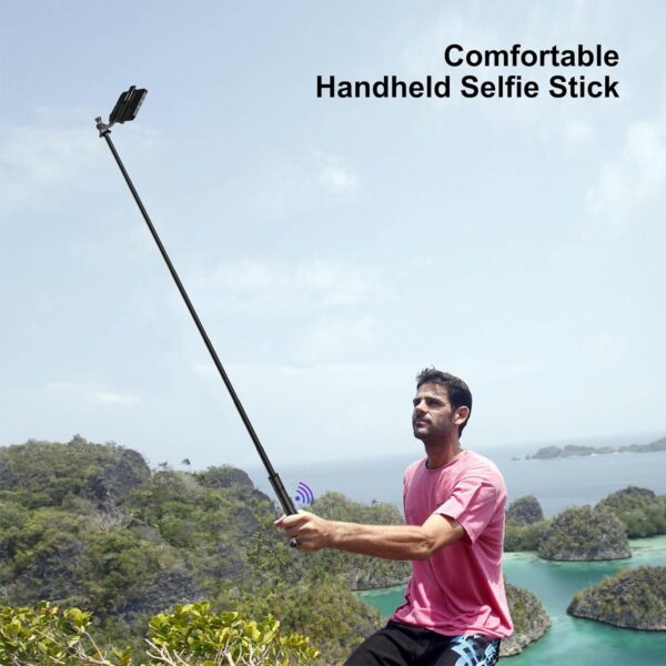 Mobilife Long Selfie Stick with Tripod Stand Aluminum 61 inch Multifunctional Bluetooth Tripod for Mobile Phone Vlogging Live Stream 1/4" Screw for Mirrorless/Action Camera Ring Light Gopro,Black - Image 9
